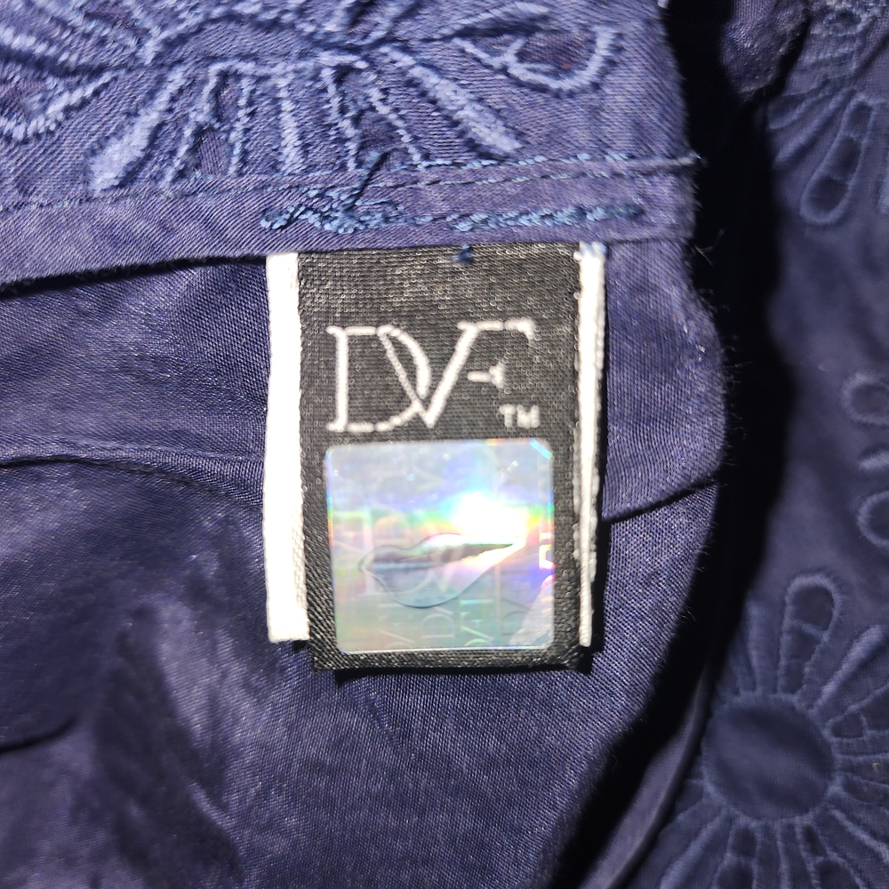 Diane Von Furstenberg Navy Eyelet Mini Dress - Picture 7 of 9